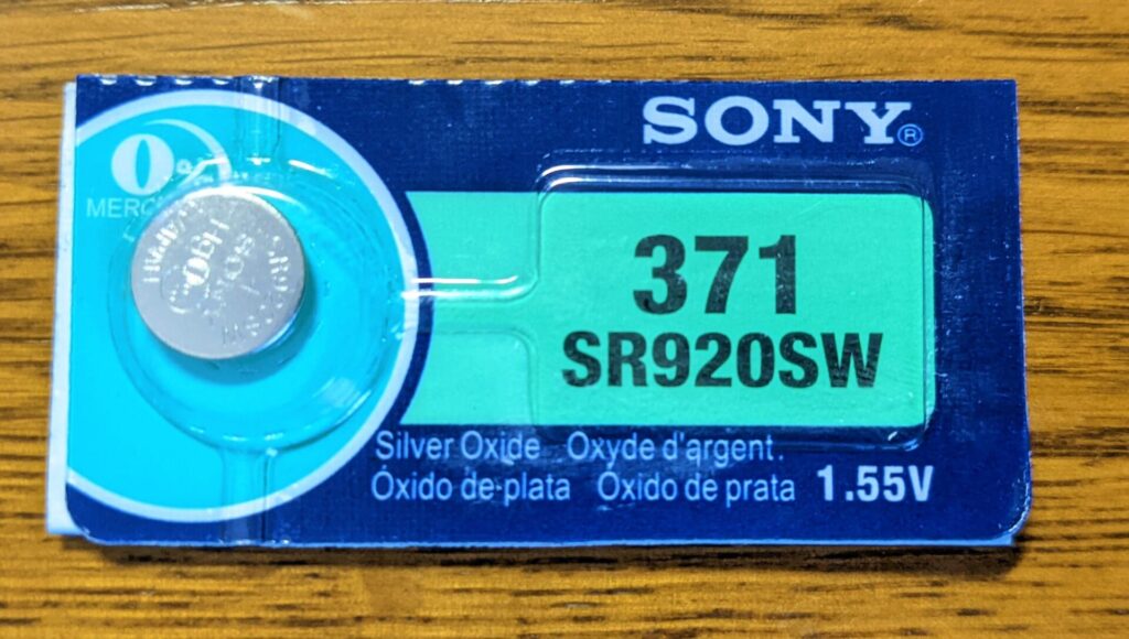 腕時計用電池 SONY 371のパッケージ